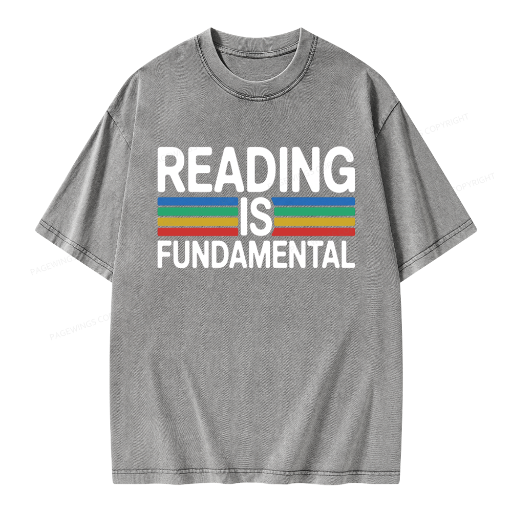 Pagewings Reading Is Fundamental Unisex Washed T-shirt