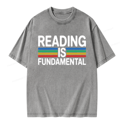 Pagewings Reading Is Fundamental Unisex Washed T-shirt