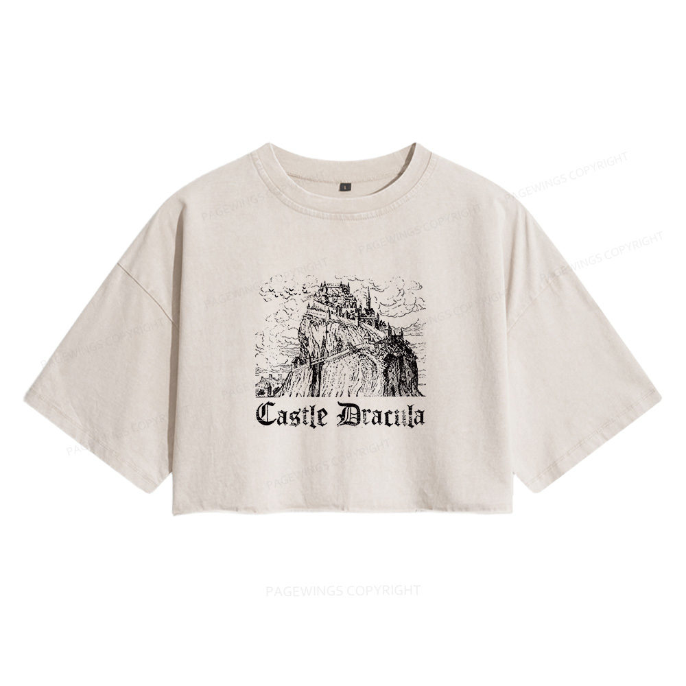 Pagewings Morally Grey Villain Women's Washed Cropped T-shirt