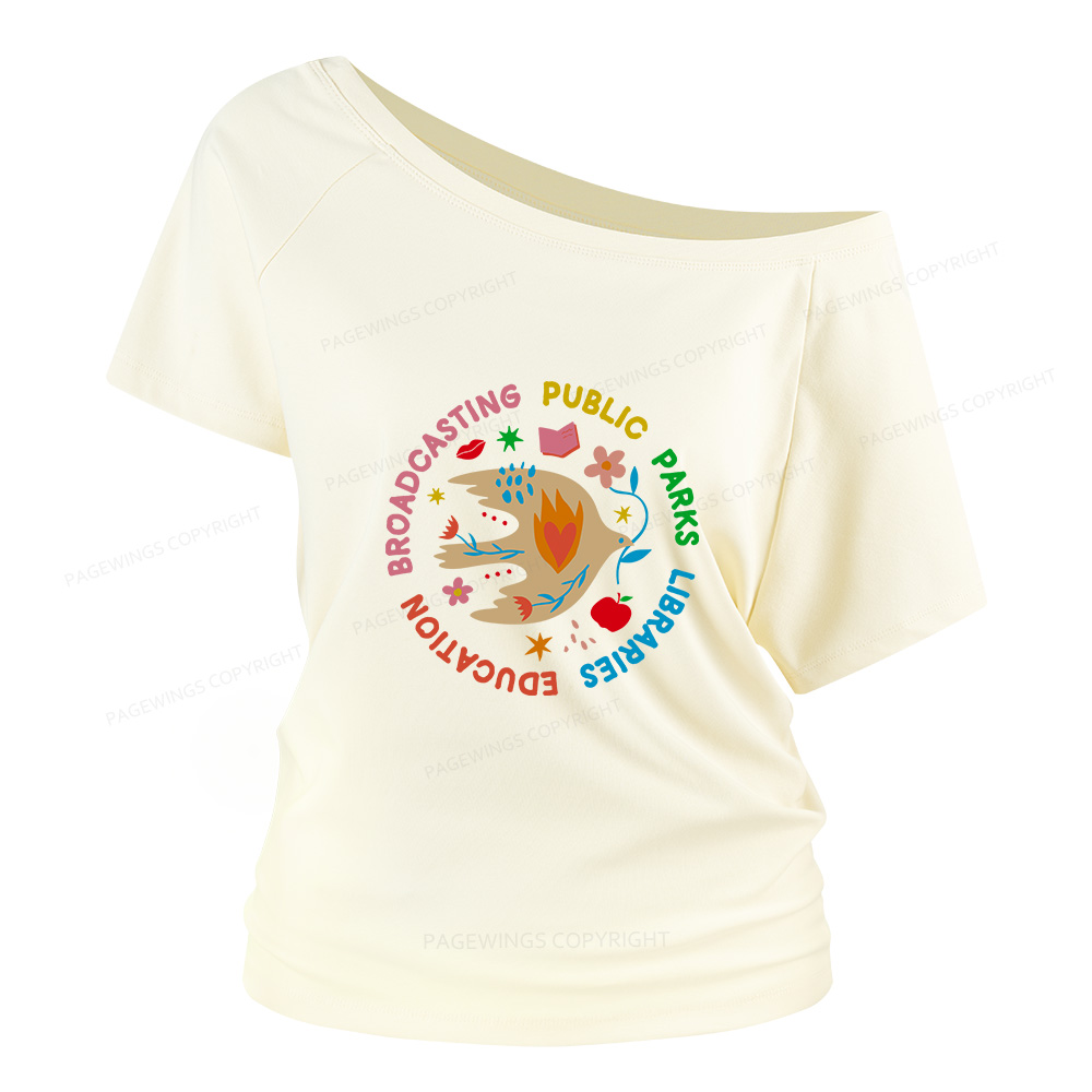 Pagewings Public Parks Libraries Women Off Shoulder T-shirts