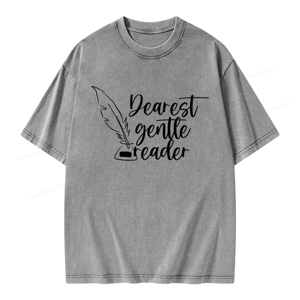 Pagewings Dearest Gentle Reader Unisex Washed T-shirt