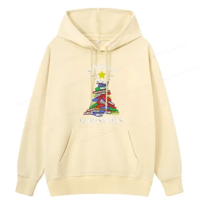 Pagewings Merry Christmas Book Tree Unisex Classic Hoodie