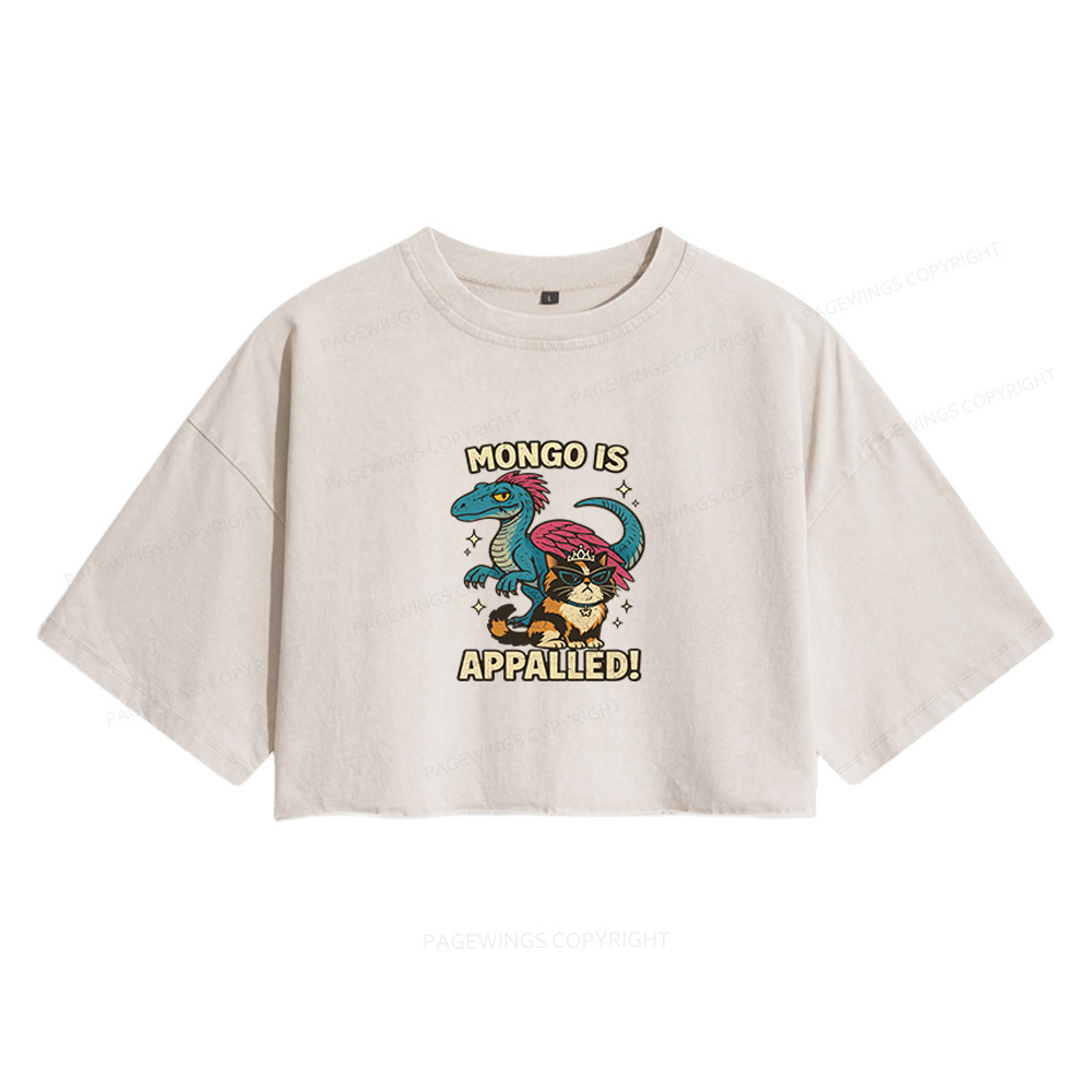 Pagewings Mongo Is Appalled Women's Washed Cropped T-shirt
