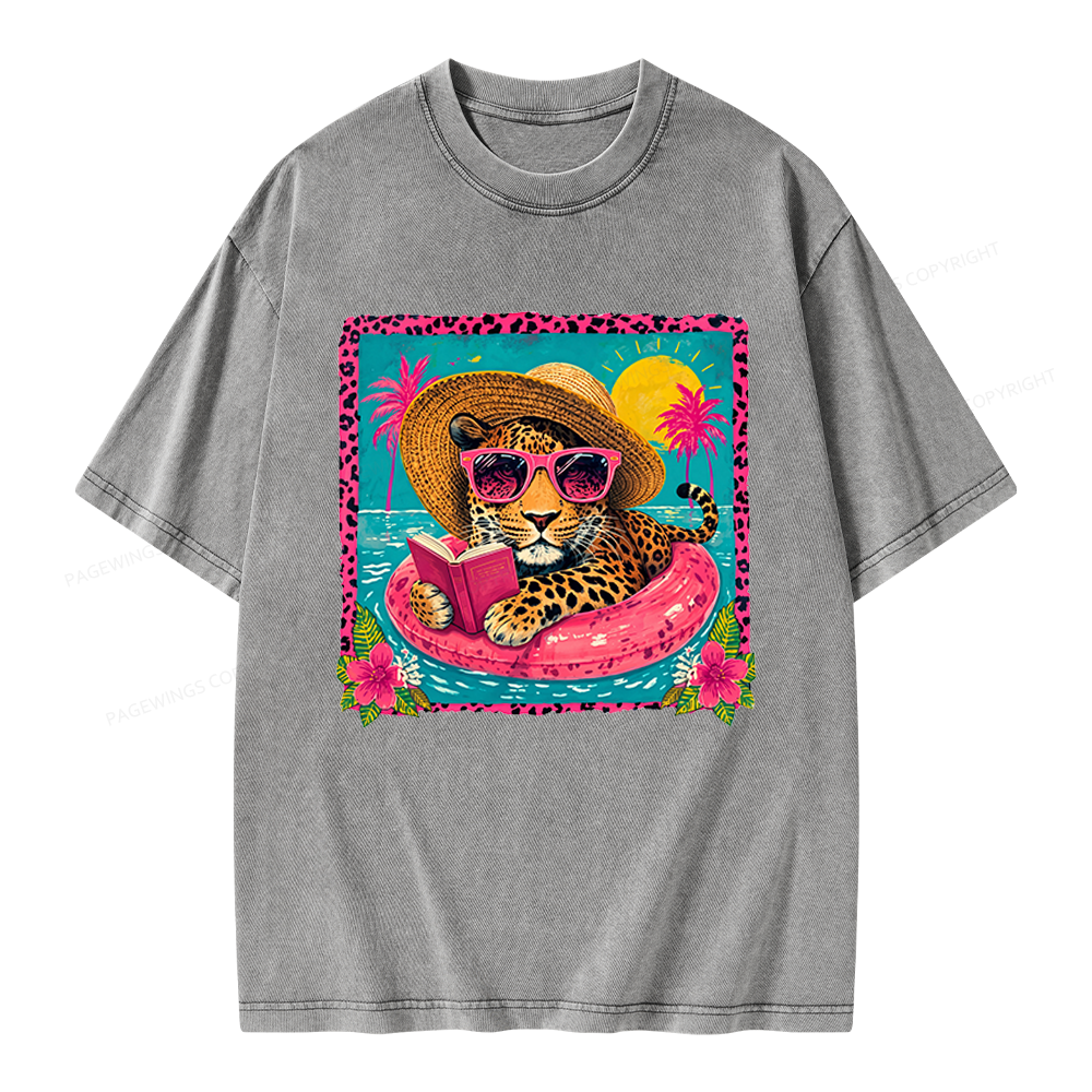 Pagewings Summer Reading Unisex Washed T-shirt