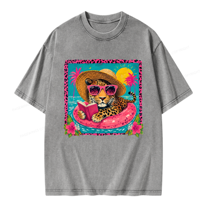 Pagewings Summer Reading Unisex Washed T-shirt