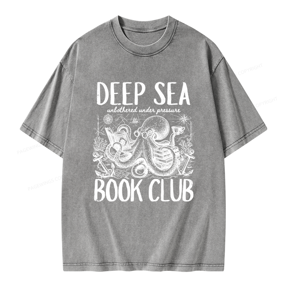 Pagewings Deep Sea Book Club Unisex Washed T-shirt