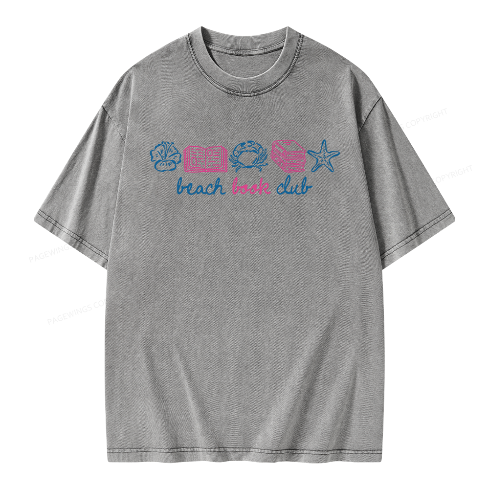 Pagewings Beach Book Club Unisex Washed T-shirt