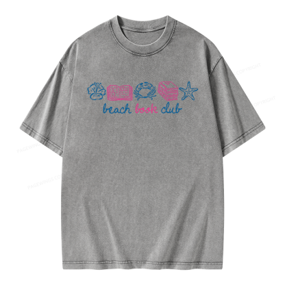 Pagewings Beach Book Club Unisex Washed T-shirt
