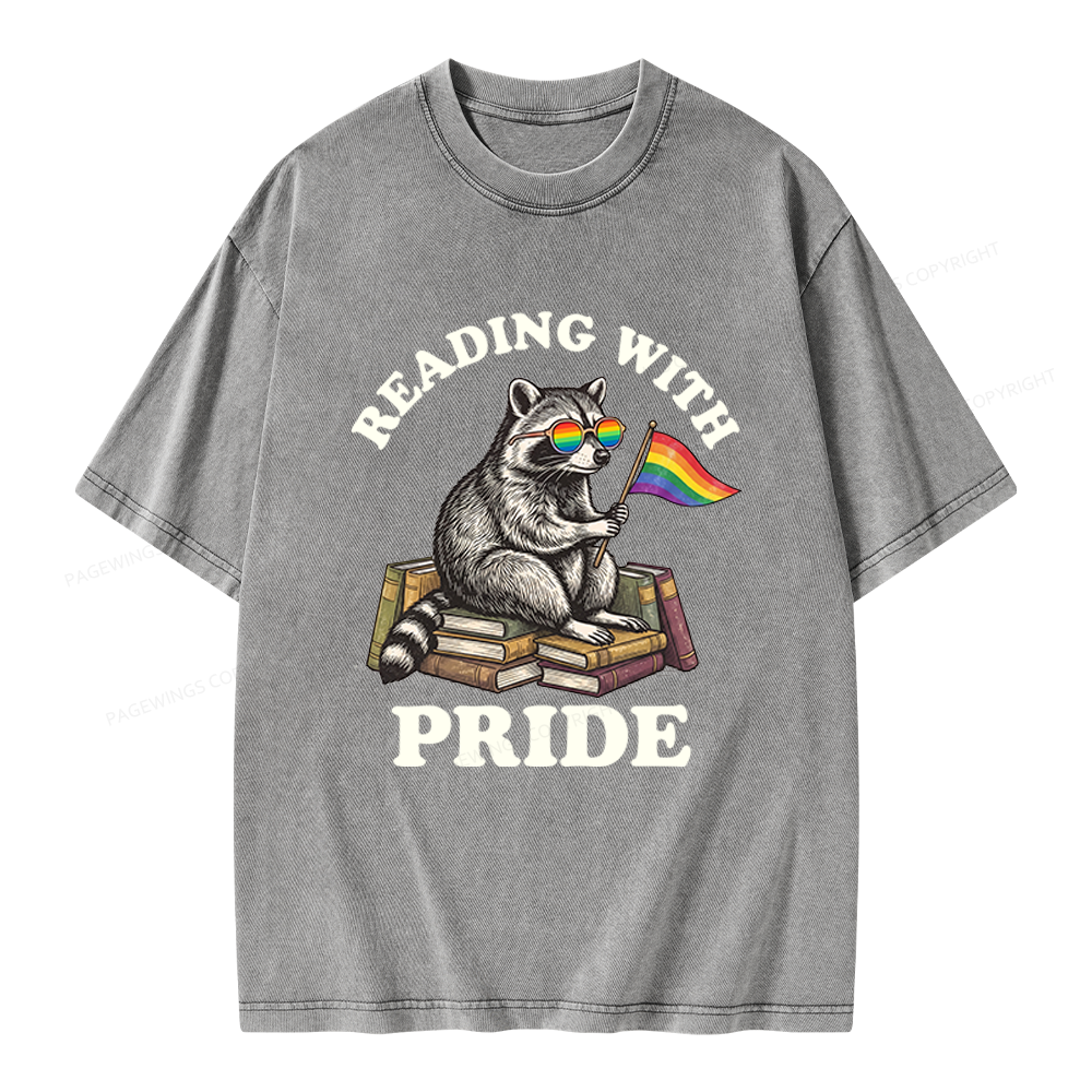 Pagewings Reading With Pride Unisex Washed T-shirt