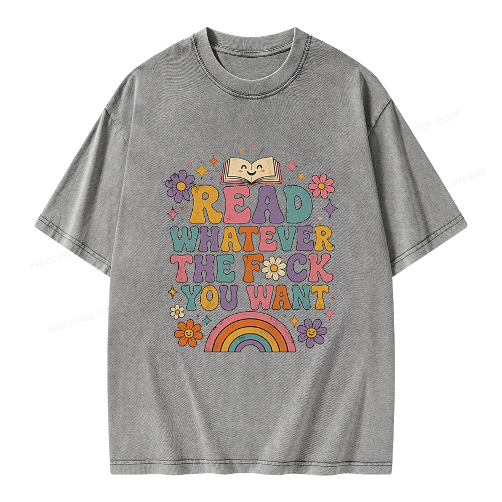Pagewings Read Whatever Unisex Washed T-shirt