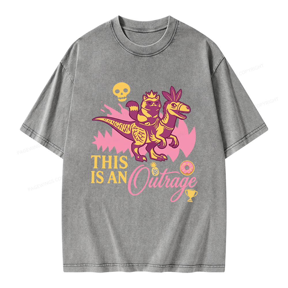 Pagewings This Is An Outrage Unisex Washed T-shirt