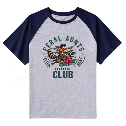 Pagewings Feral Aunt Social Book Club Raglan T-shirt