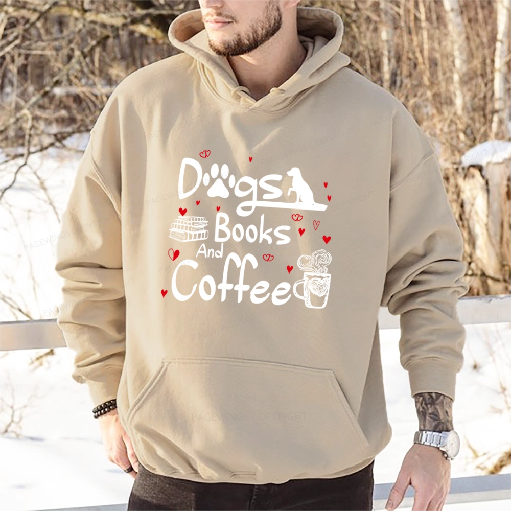 Pagewings Dogs Books And Coffee Unisex Classic Hoodie