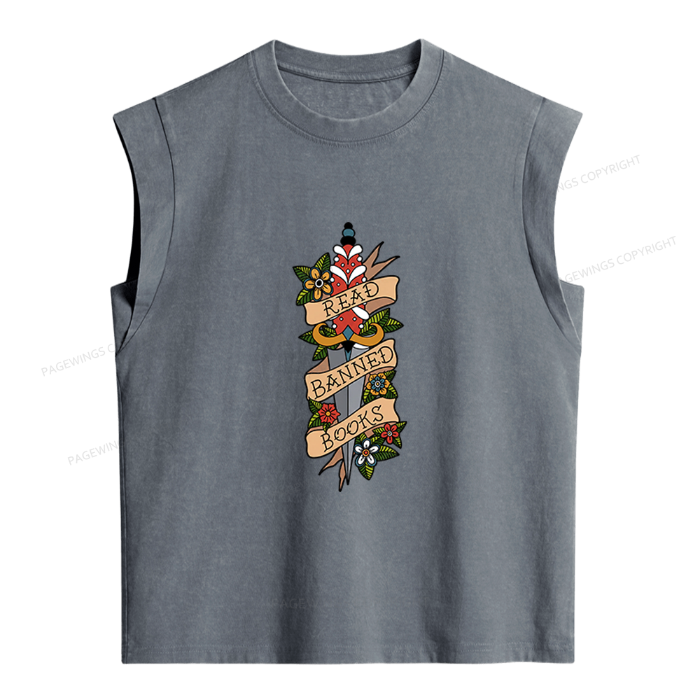 Pagewings Banned Books Women's Washed Tank Top