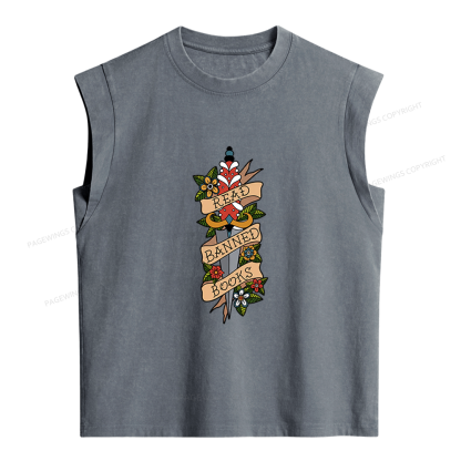 Pagewings Banned Books Women's Washed Tank Top