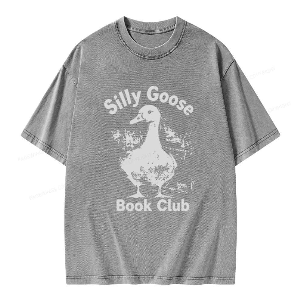 Pagewings Silly Goose Book Club Unisex Washed T-shirt