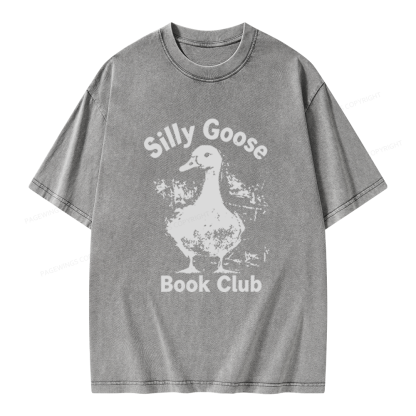 Pagewings Silly Goose Book Club Unisex Washed T-shirt