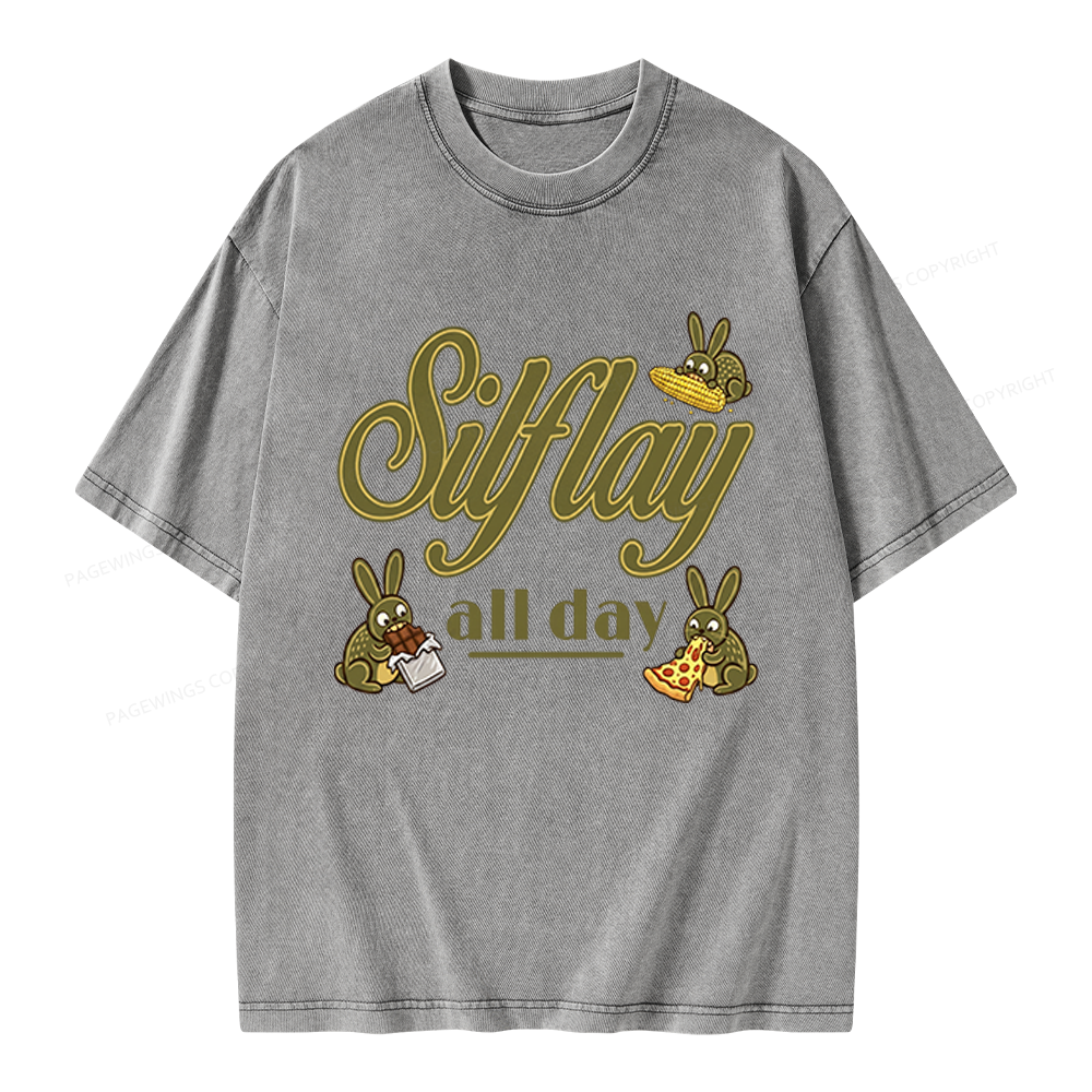 Pagewings Silflay All Day Unisex Washed T-shirt