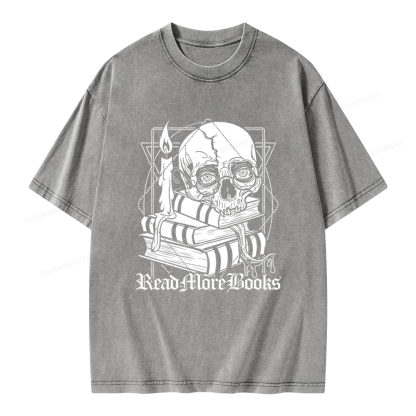 Pagewings Read More Books Unisex Washed T-shirt