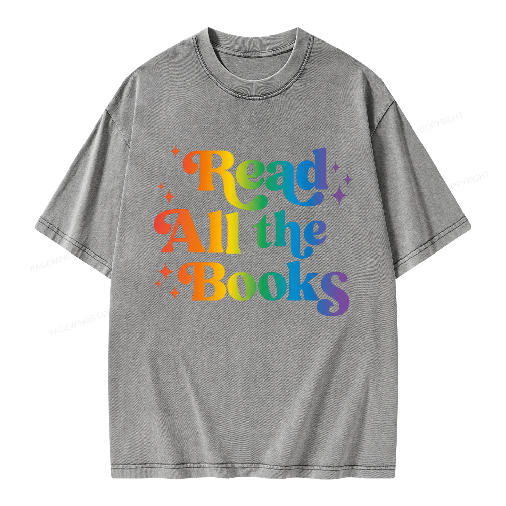 Pagewings Read All the Books Unisex Washed T-shirt