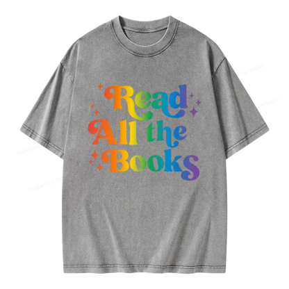 Pagewings Read All the Books Unisex Washed T-shirt