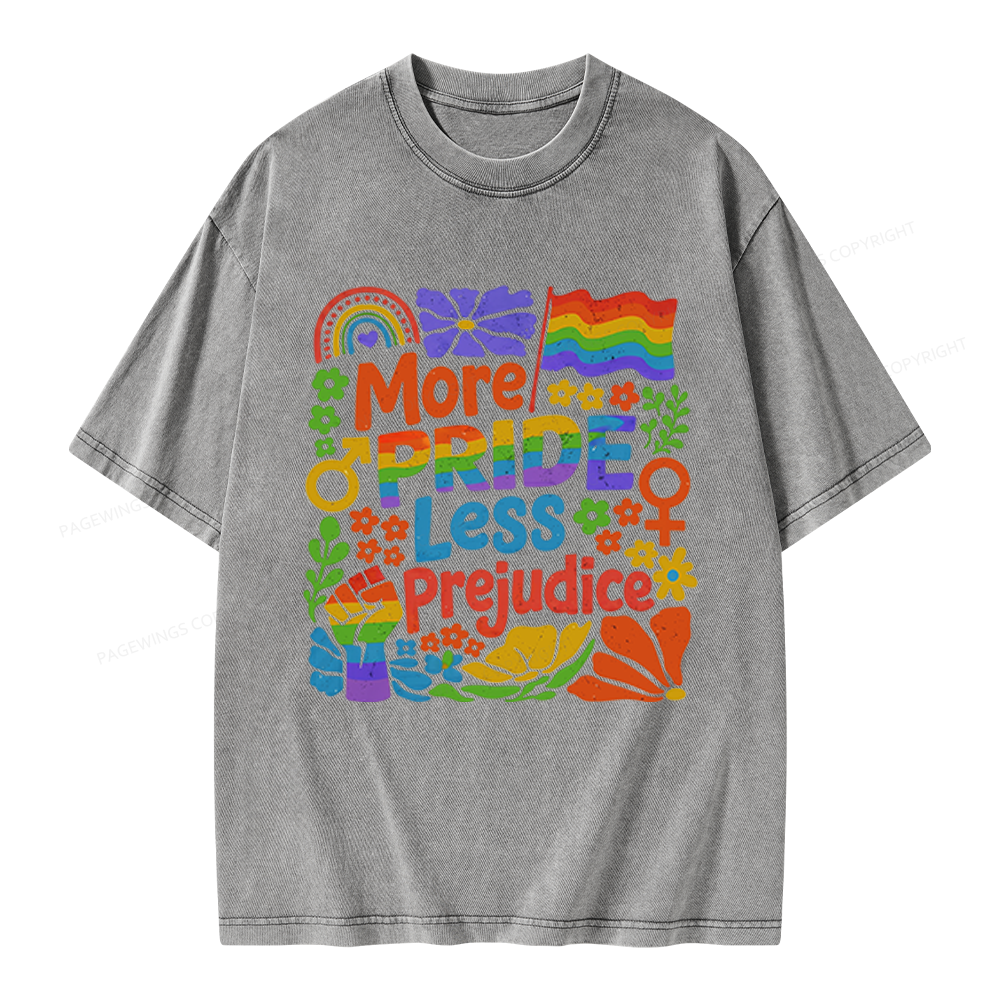 Pagewings More Pride Less Prejudice Unisex Washed T-shirt