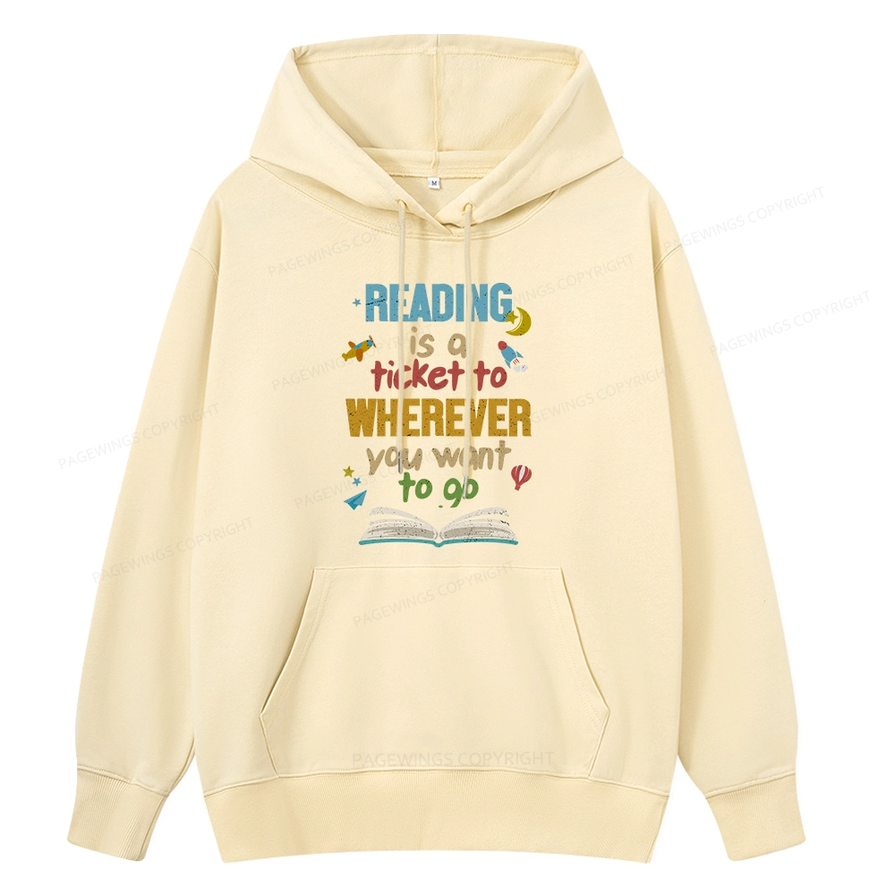 Pagewings Reading Is A Ticket Unisex Classic Hoodie
