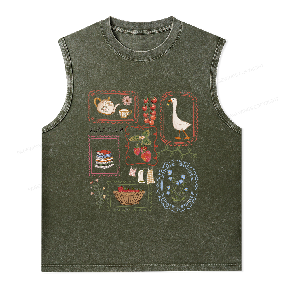 Pagewings Book Lover Unisex Washed Tank Top