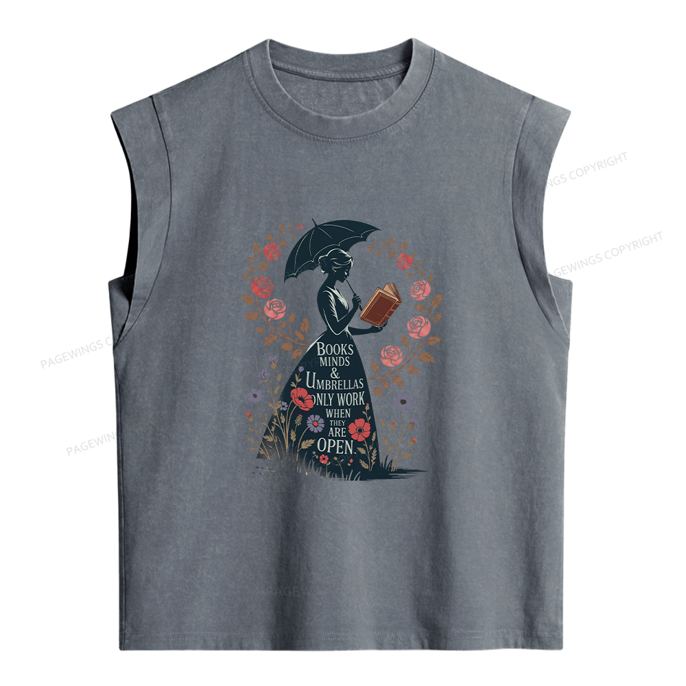 Pagewings Books Minds Women's Washed Tank Top