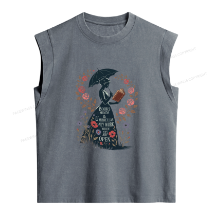 Pagewings Books Minds Women's Washed Tank Top