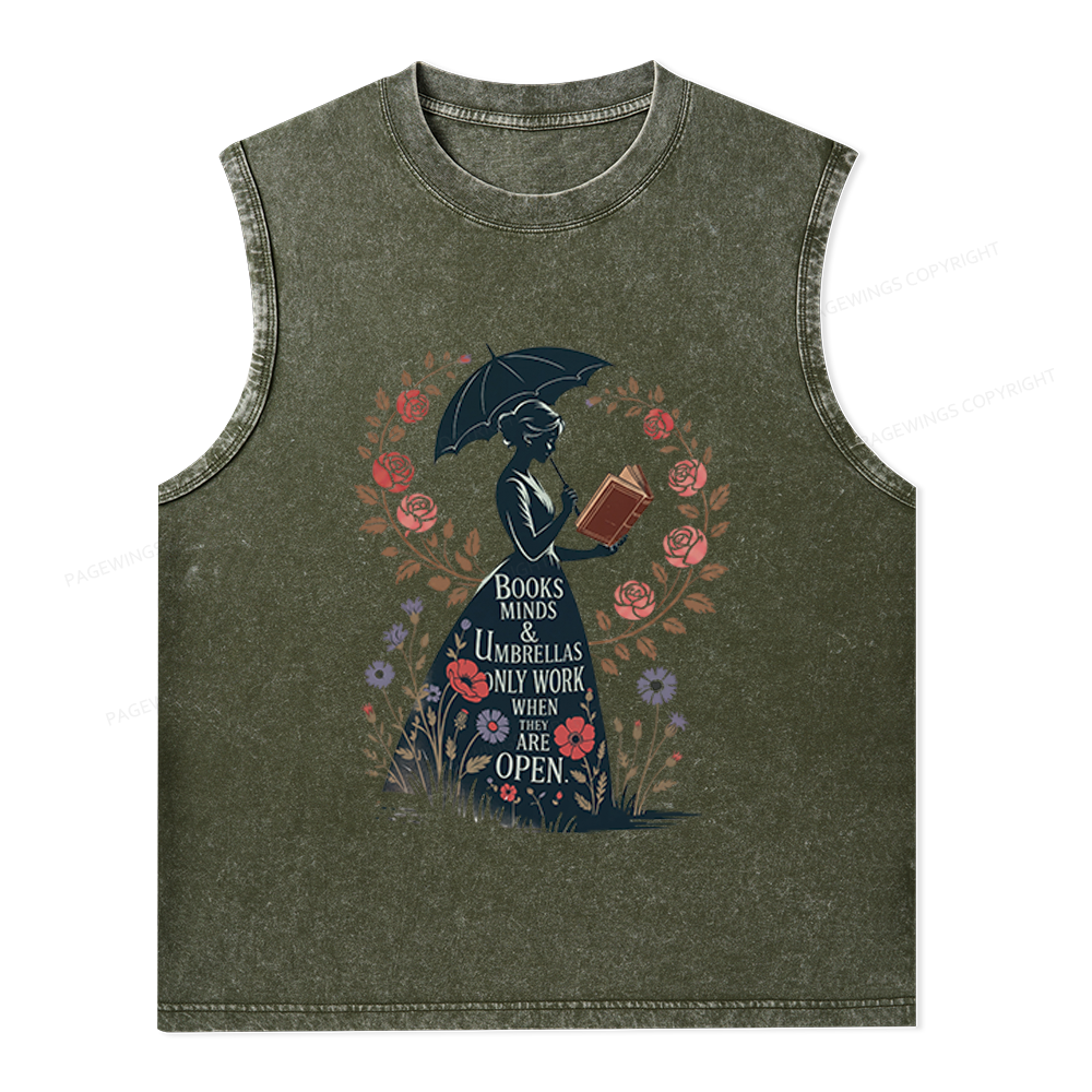 Pagewings Books Minds Unisex Washed Tank Top