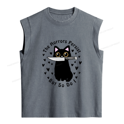 Pagewings The Horrors Persist But So Do I Women's Washed Tank Top
