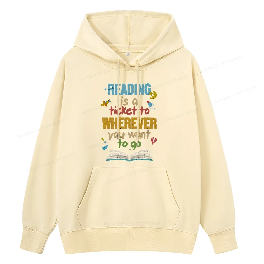 Pagewings Reading Is A Ticket Unisex Classic Hoodie