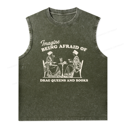 Pagewings Drag Queens Unisex Washed Tank Top