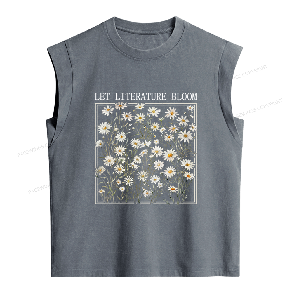 Pagewings Let Literature Bloom Women's Washed Tank Top