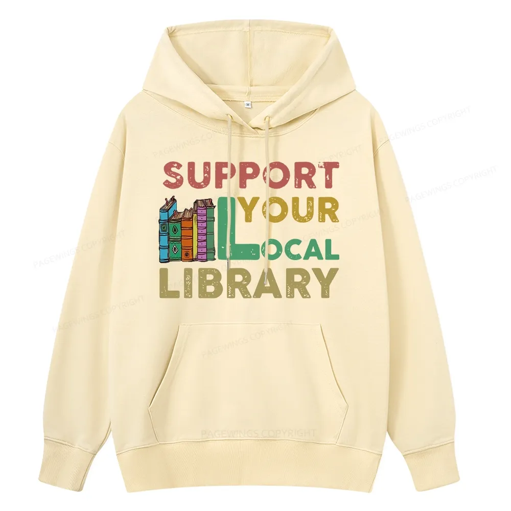 Pagewings Support Your Local Library Unisex Classic Hoodie