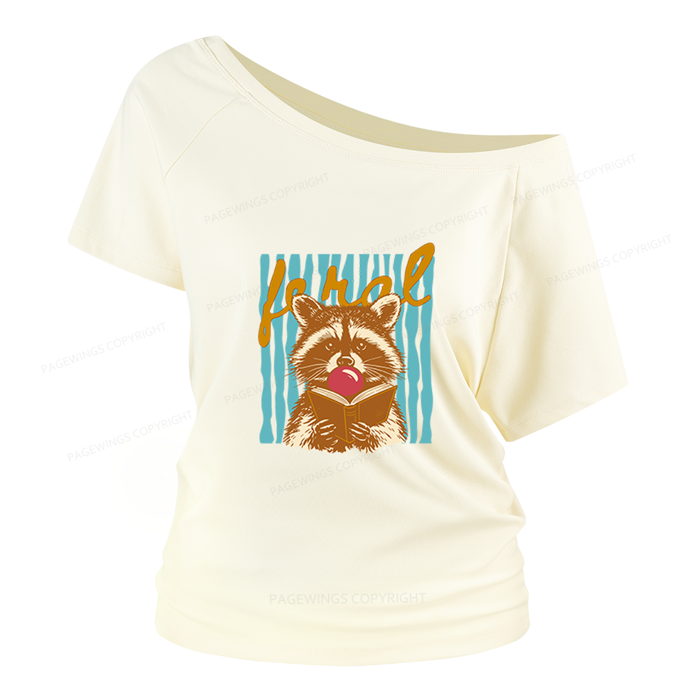 Pagewings Feral Girl Summer Women Off Shoulder T-shirts