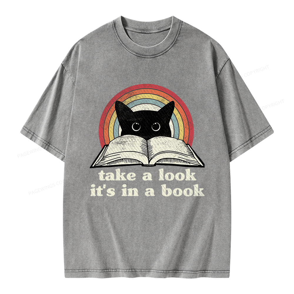 Pagewings Take A Look Its In A Book Unisex Washed T-shirt