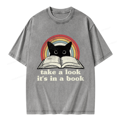 Pagewings Take A Look Its In A Book Unisex Washed T-shirt
