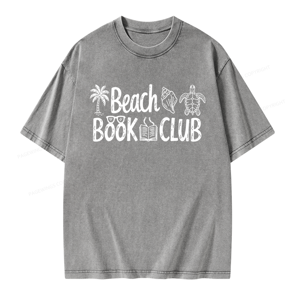 Pagewings Beach Book Club Unisex Washed T-shirt