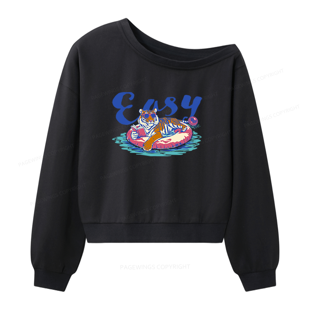 Pagewings Summer Reading Women Off Shoulder Sweatshirt