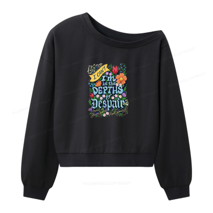 Pagewings Depths Of Despair Women Off Shoulder Sweatshirt