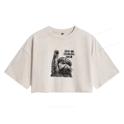 Pagewings Sci-Fi Book Lover Women's Washed Cropped T-shirt