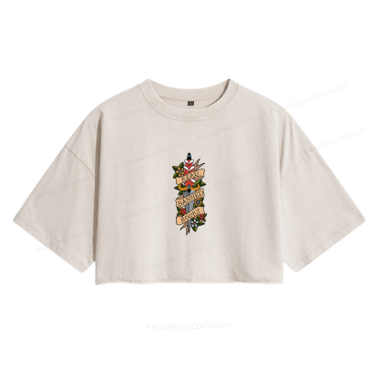 Pagewings Banned Books Women's Washed Cropped T-shirt