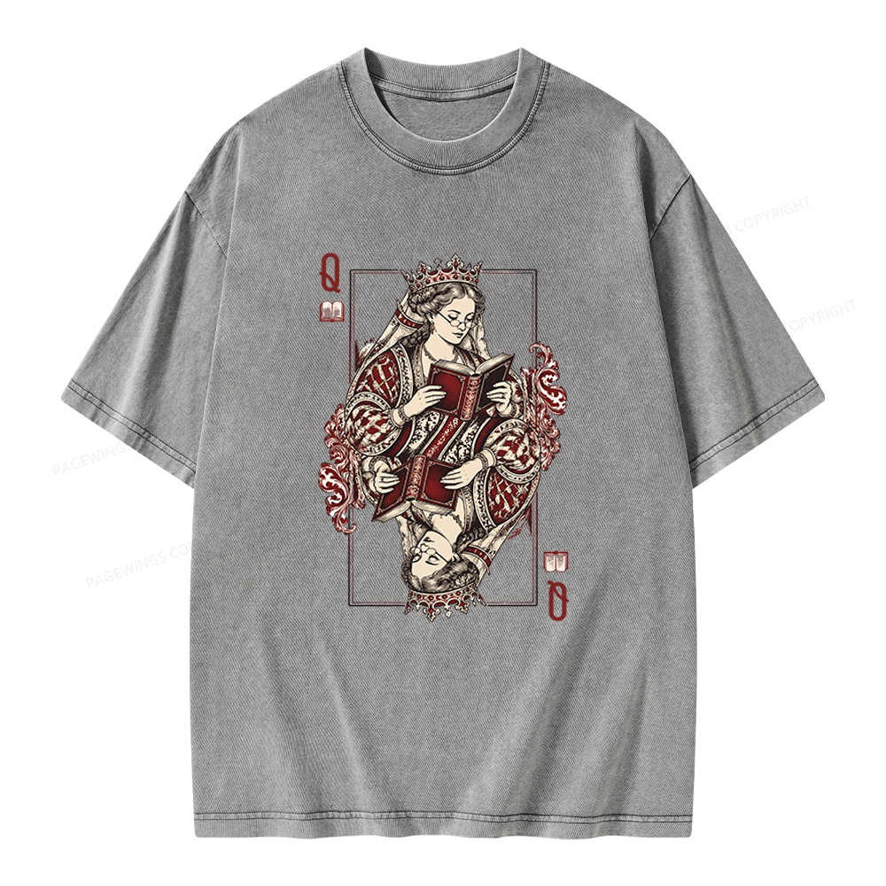 Pagewings Queen of Books Unisex Washed T-shirt