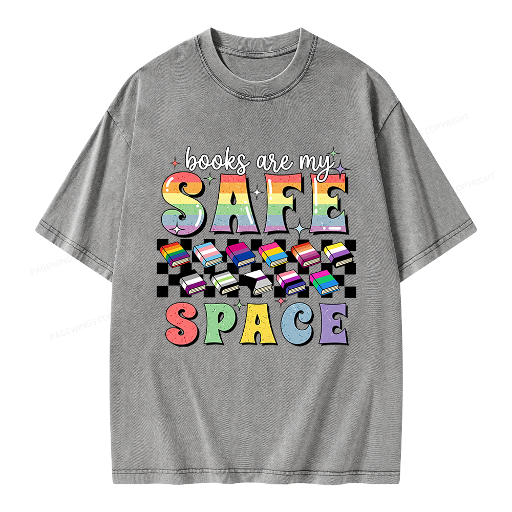 Pagewings Books Are My Space Unisex Washed T-shirt