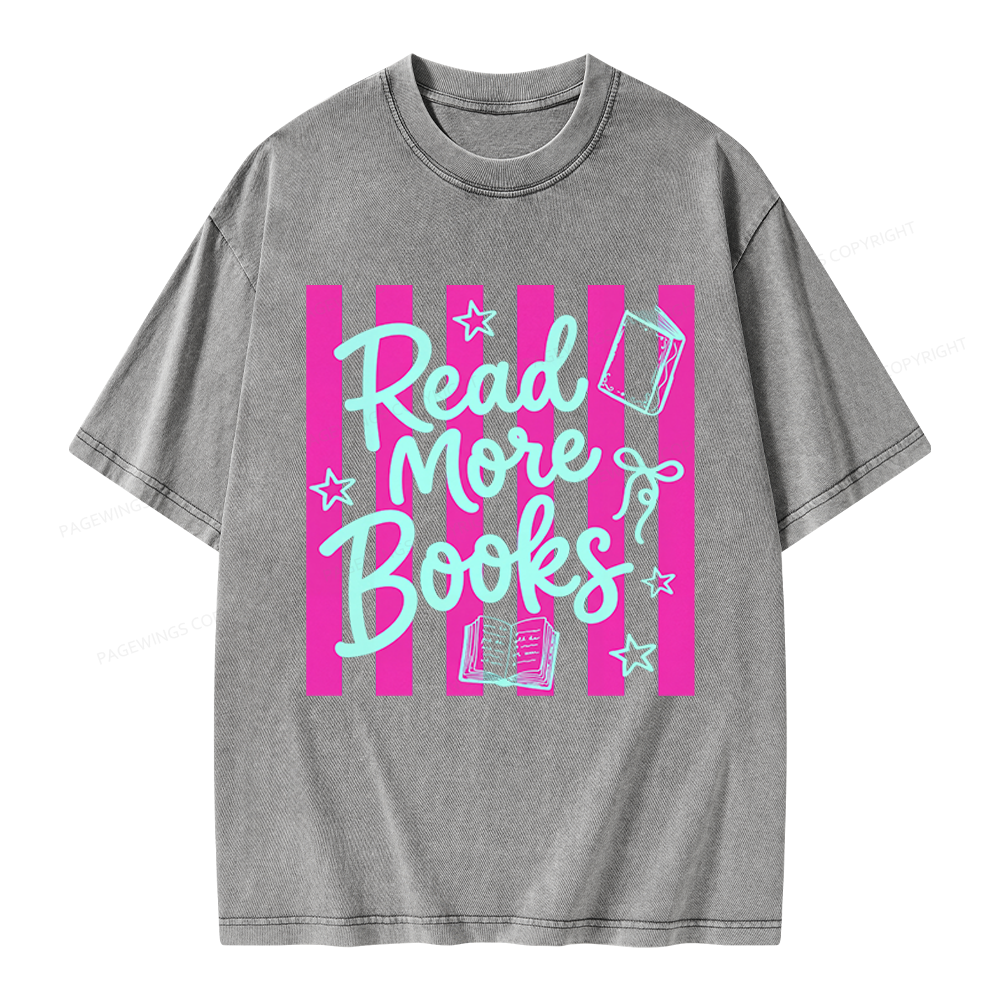 Pagewings Read More Book Unisex Washed T-shirt