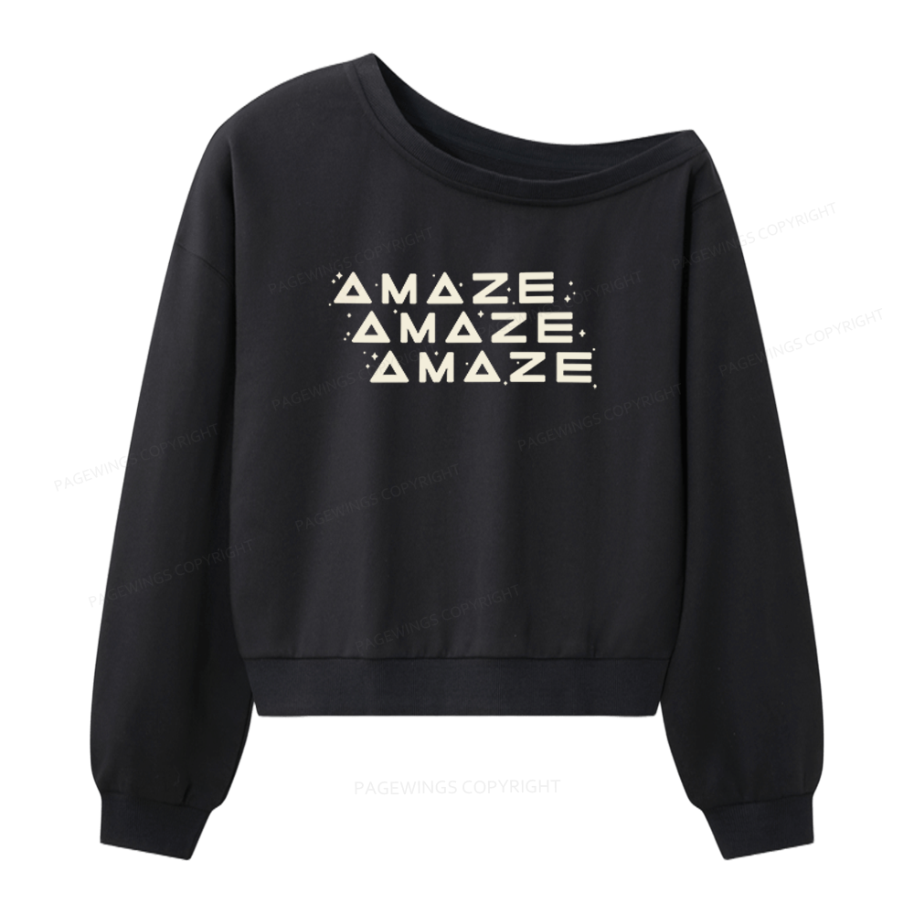 Pagewings Sci-Fi Women Off Shoulder Sweatshirt