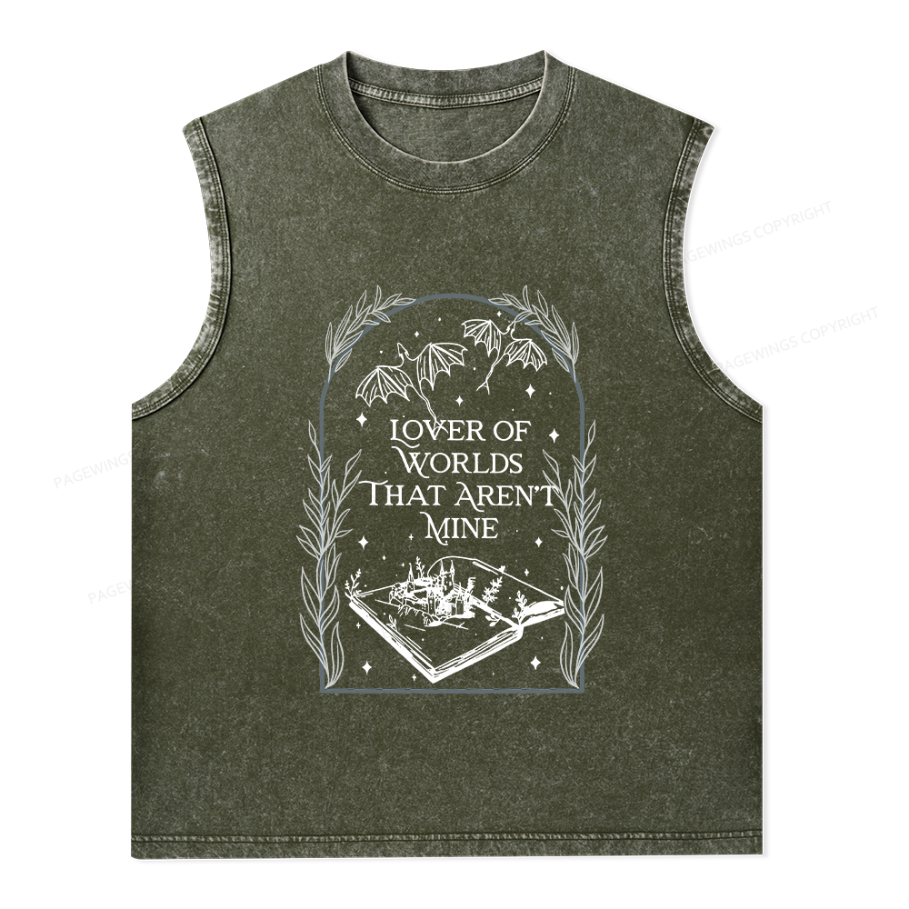 Pagewings Fantasy Reader Unisex Washed Tank Top