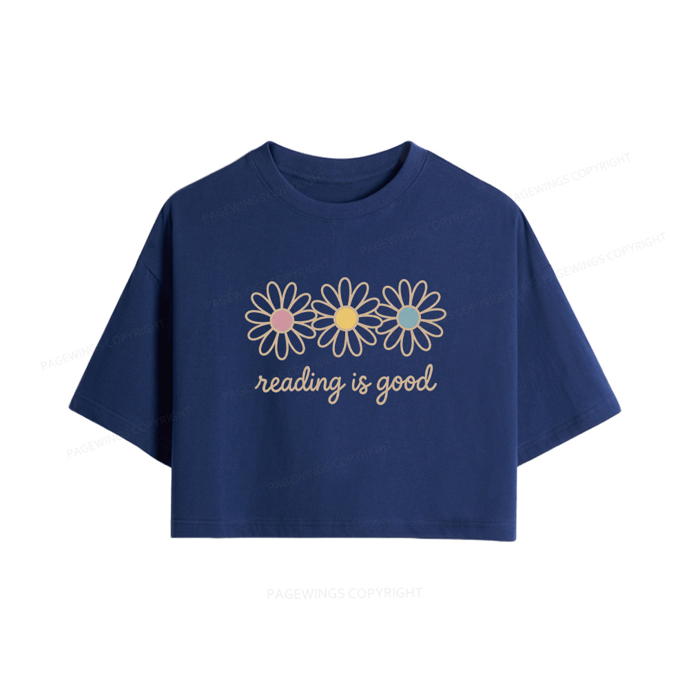 Pagewings Reading Is Good Women Crop Tops